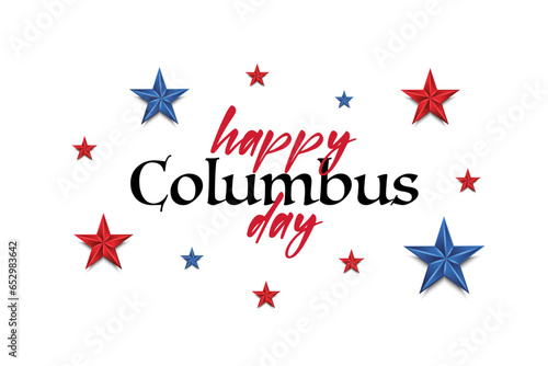 Happy Columbus Day Greeting Card for advertising, poster, banner, template with American flag. Columbus day wallpaper.
