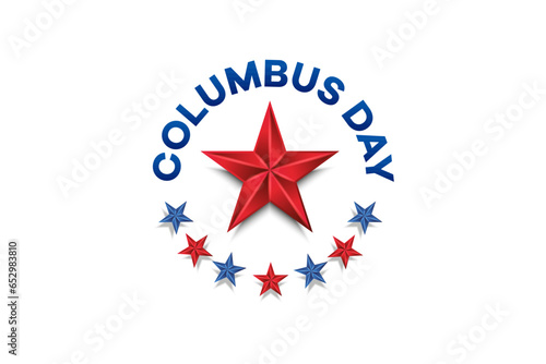 Happy Columbus Day Greeting Card for advertising, poster, banner, template with American flag. Columbus day wallpaper.
