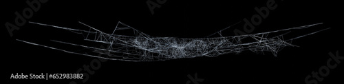 Isolated cobweb on a black background, template spider net for halloween, 3d rendering