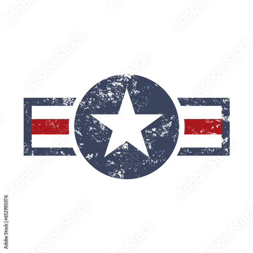 Military aircraftinsignia distressed -  vector illustration