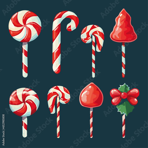 christmas candy canes set