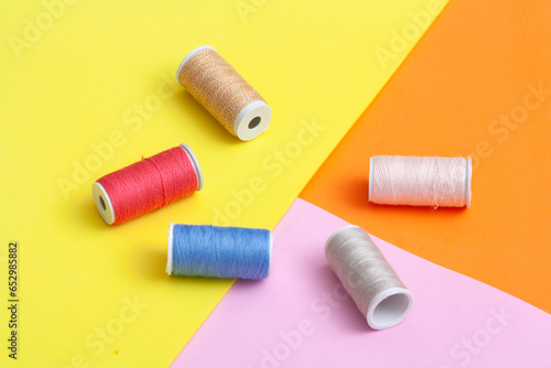 Colorful Sewing Ropes on Colorful Background