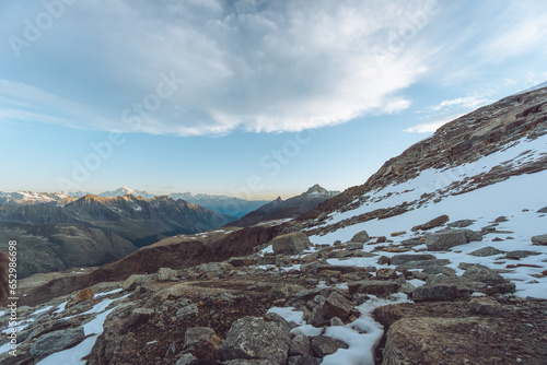 View over the horizon in Gran Paradiso peak in Aosta Valley in Italy