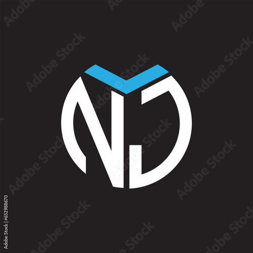 NJ letter logo design.NJ creative initial NJ letter logo design. NJ creative initials letter logo concept.