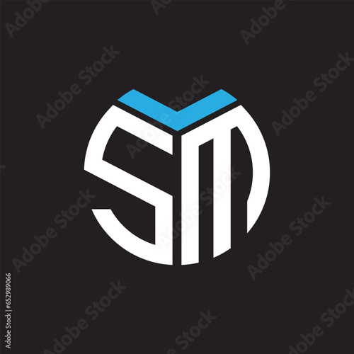 SM letter logo design.SM creative initial SM letter logo design. SM creative initials letter logo concept.

