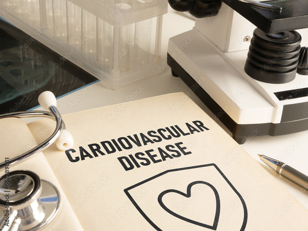 Cardiovascular disease is shown using the text and picture of the heart in the book Cardiovascular disease is shown using the text and picture of the heart in the book