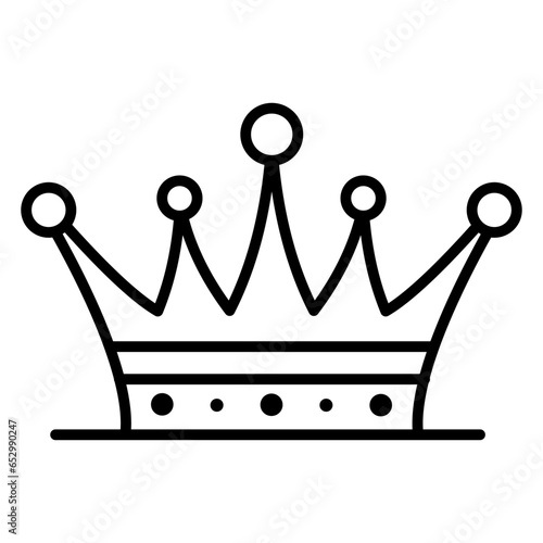 Queen or king crown symbol, elegant, Royal imperial coronation symbols, monarch majestic jewel. Isolated icon vector illustration.