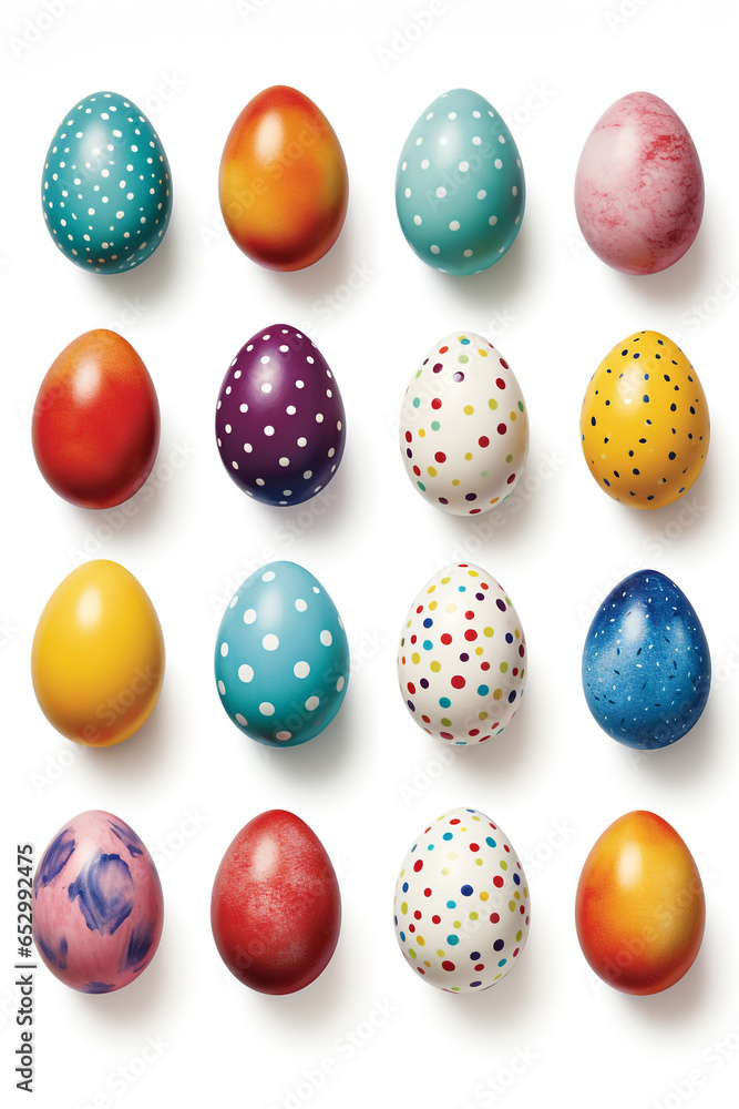 Colorful easter egg collection on a blank background Colorful easter egg collection on a blank background