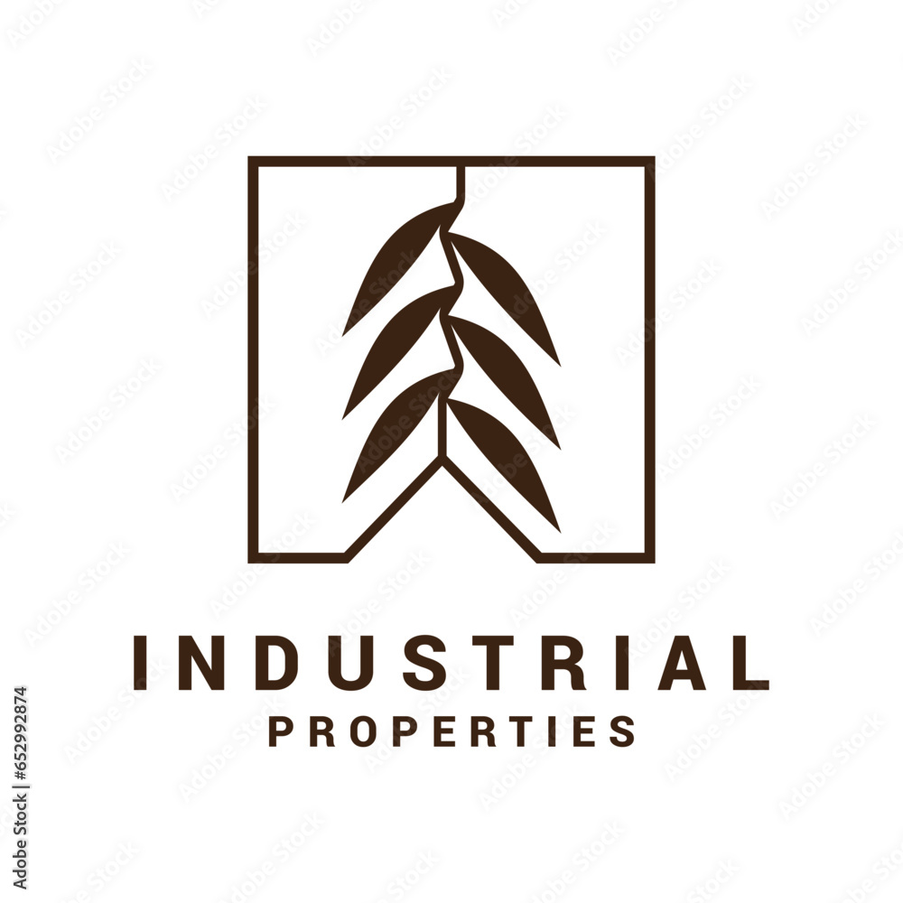 Leaf property logo design vector