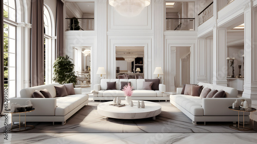 luxury white big house.