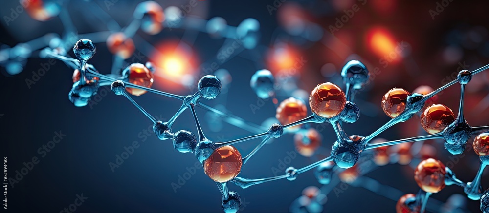 Bio molecular structure - obrazy, fototapety, plakaty 