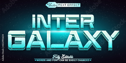Turquoise Sci-Fi Inter Galaxy Vector Editable Text Effect Template