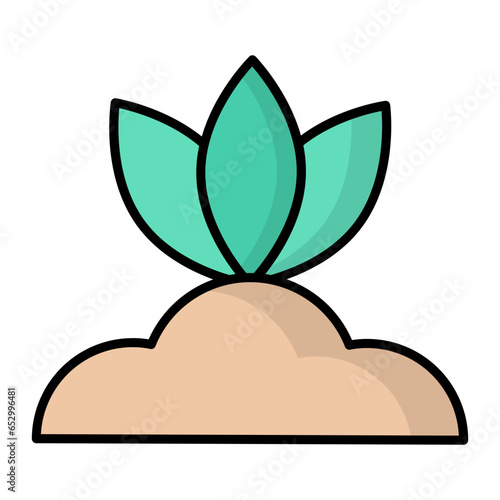 Plant Roots Line Color Icon