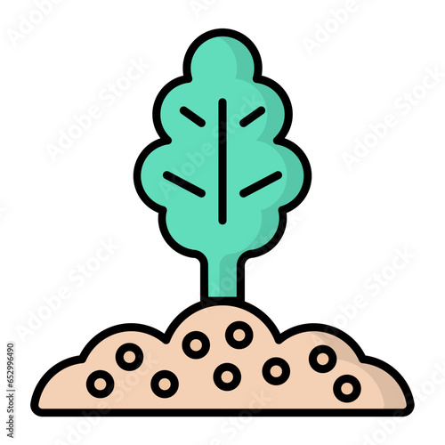Spinach Plant Line Color Icon