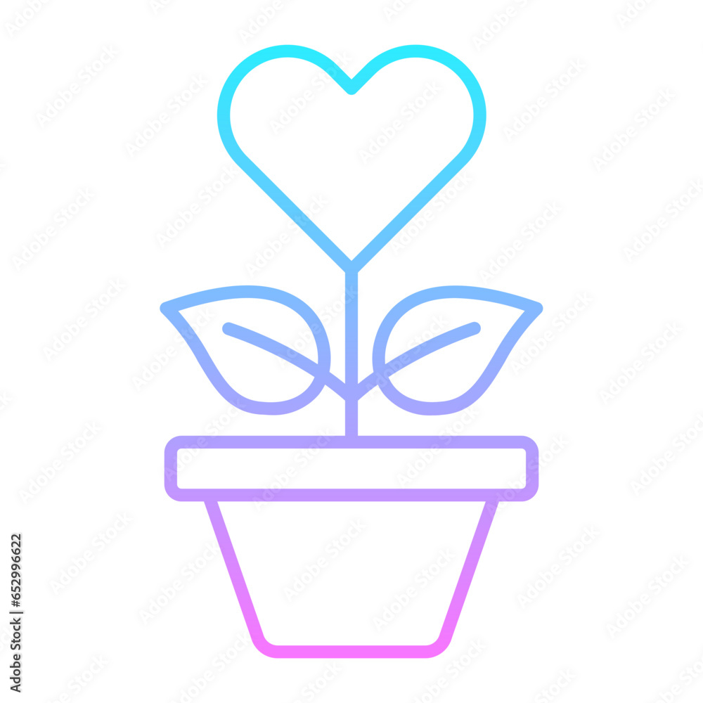 Heart Plant Gradient Icon Heart Plant Gradient Icon