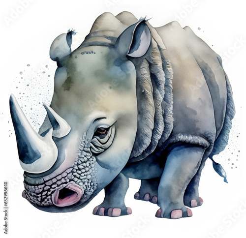 Namalowany nosorożec ilustracja