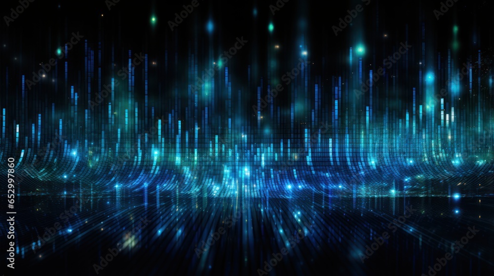 Digital Data Universe, Streams of Binary Code and Data Visualization