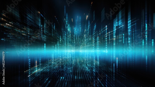Digital Data Universe, Streams of Binary Code and Data Visualization