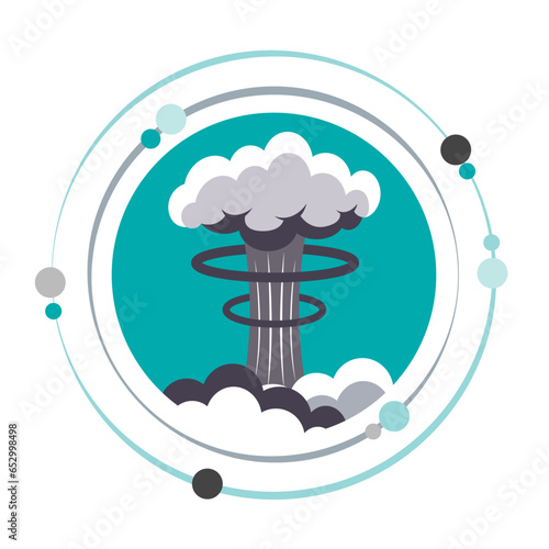 Mushroom cloud explosion vector illustration graphic icon symbol