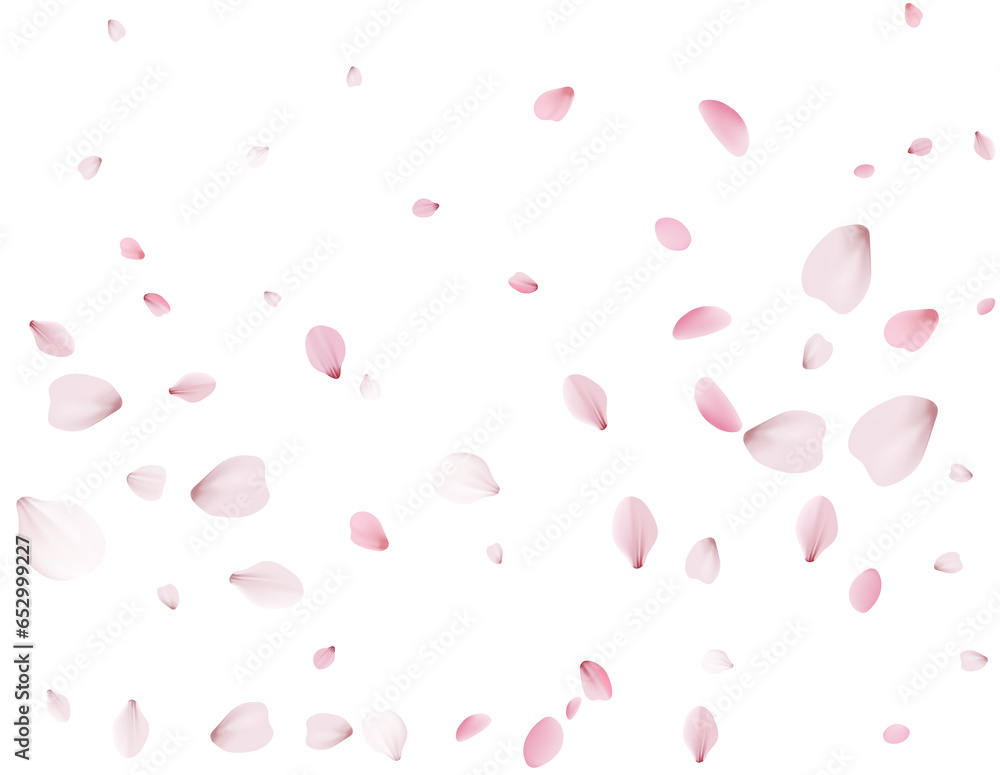 Holiday background with pink cherry petals.