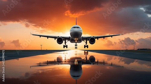 airplane at sunset © faiz