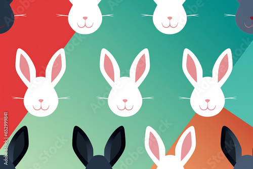 Colorful easter bunny background pattern