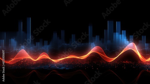 Futuristic Particle Waveform Symphony, Dynamic Visuals of Energy