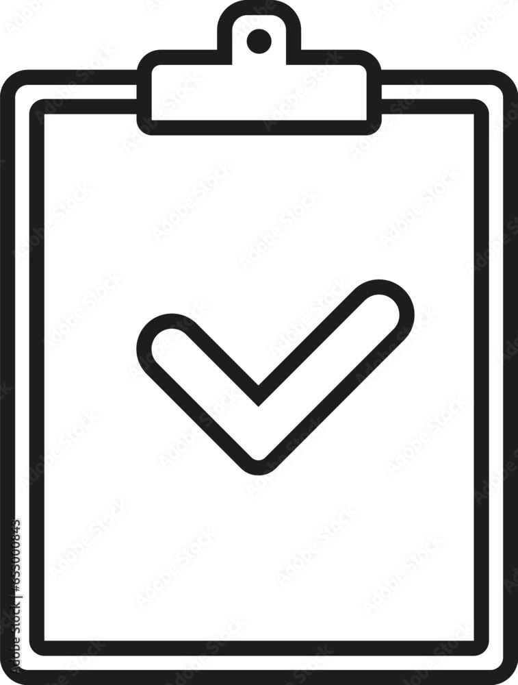 Checklist icon. Clipboard with check mark. Vector. Line style. Checklist icon. Clipboard with check mark. Vector. Line style.