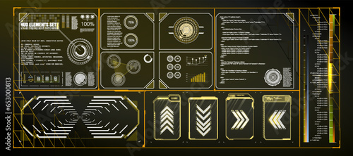 Sci-fi empty pedestal with HUD interface in cyberpunk style for UI, games, GUI and product presentation. HUD interface.  3D podium with cyberspace. Vector mockup