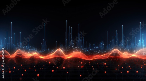 Futuristic Particle Waveform Symphony, Dynamic Visuals of Energy