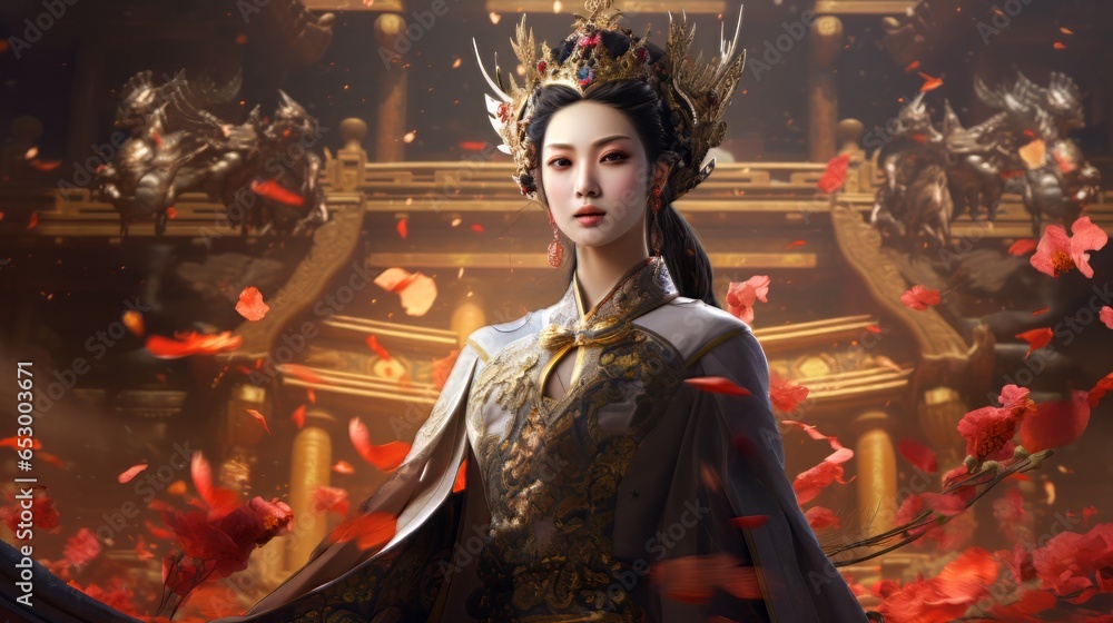 Portrait of empress Wu Zetian.generative ai
