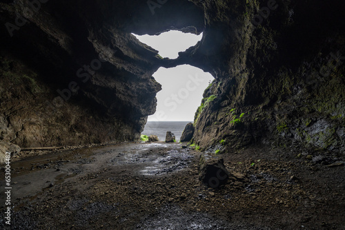 Gígjagjá also known as the Yoda cave, Hjörleifshöfði at Iceland's South coast