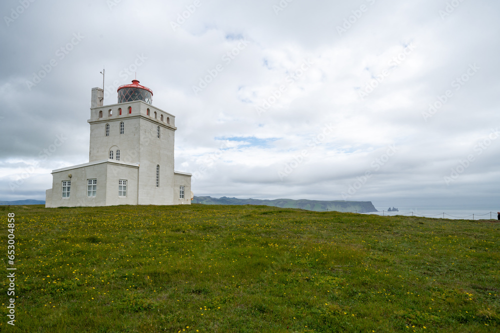 Dyrholaey Lighthouse in Iceland during the summer season