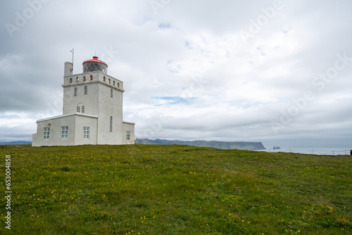 Dyrholaey Lighthouse in Iceland during the summer season