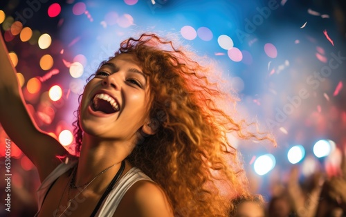 Woman singer out at a conce...