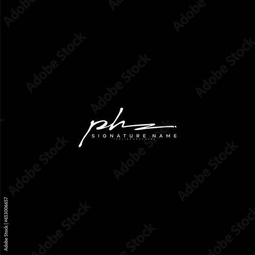premium PH letter signature logo in handwriting art style monogram vector illustration template