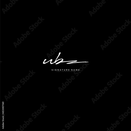 premium UB letter signature logo in handwriting art style monogram vector illustration template photo