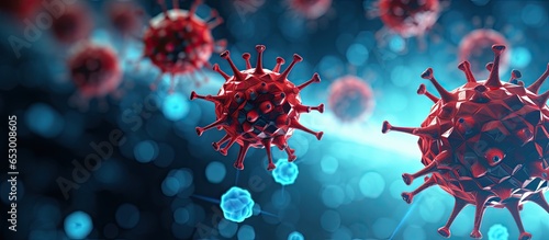 vaccination or drug image with background of Coronavirus Covid 19 SARS CoV 2 virus photo