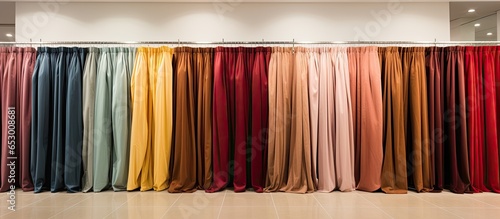 Empty changing rooms with cloth curtains in a mens store © TheWaterMeloonProjec