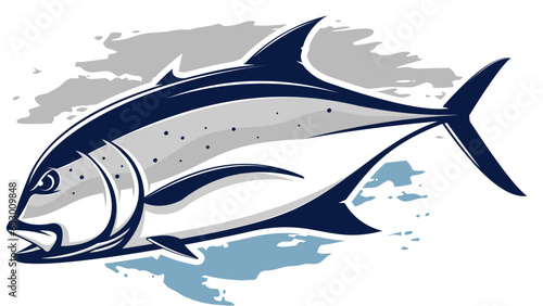 Magnificent Giant Trevally Fish Illustration. Captivating Trevally Fish Artwork for Marine Enthusiasts photo