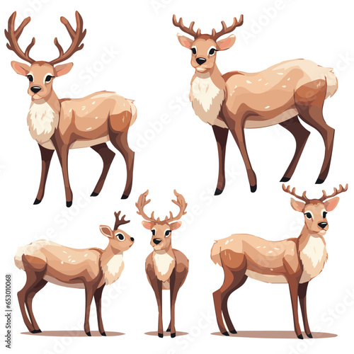 set of christmas reindeers