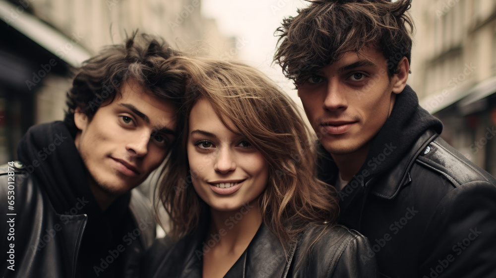 two guy model pose for the camera