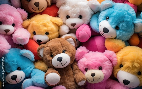 Colorful teddy bears background. Generative AI