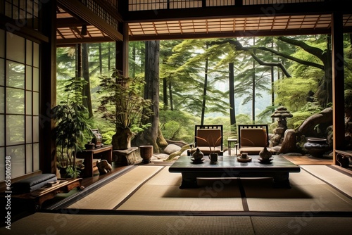interior traditional Japan design. Generative AI