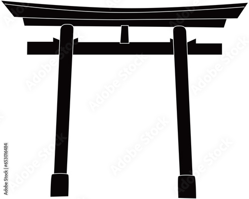 シンプルな鳥居のシルエット素材