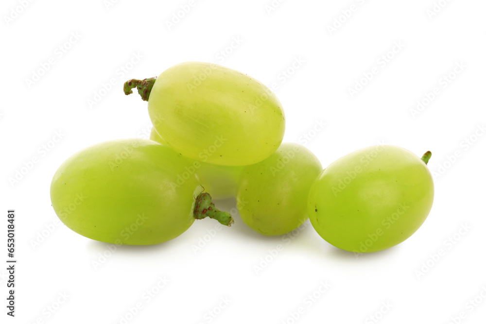 Fresh green grapes on white background Fresh green grapes on white background