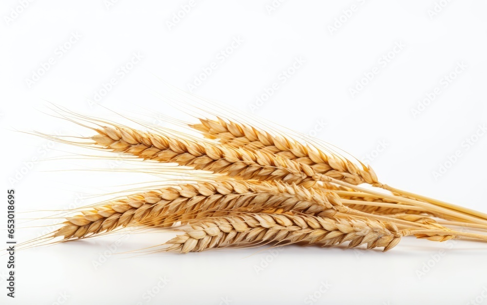 Wheat on white background. Generative AI Wheat on white background. Generative AI