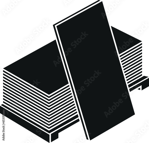 Cartoon Black and White Illustration Vector Of A Pallet of Plasterboard 
