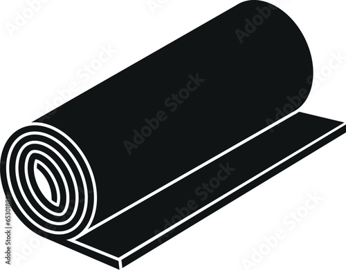 Cartoon Black and White Illustration Vector of A Rolled up Tarp Sheet