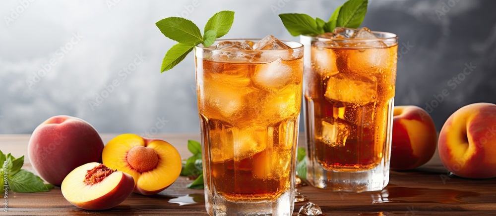 Summer menu featuring refreshing fruit drinks like peach iced tea Cuba Libre and Long Island iced tea Summer menu featuring refreshing fruit drinks like peach iced tea Cuba Libre and Long Island iced tea
